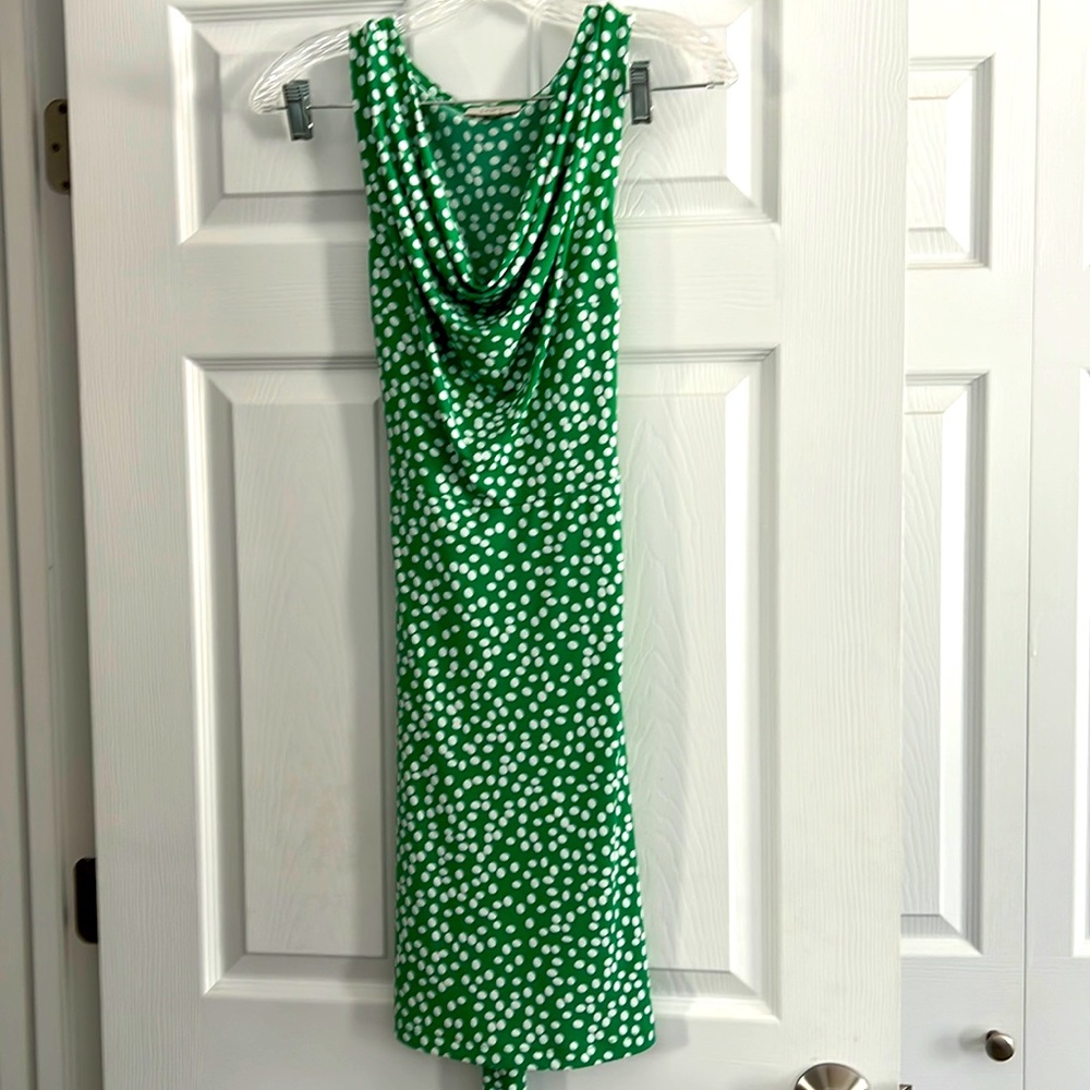 Cute, green white polkadotted dress